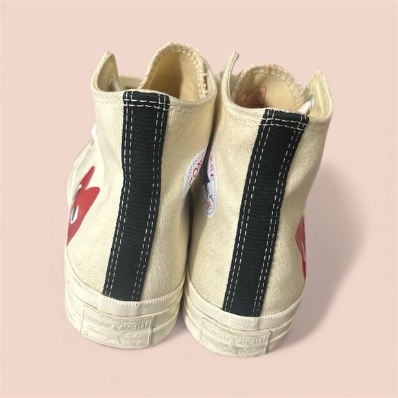 Converse x Play High-Top Cream Canvas Sneakers - Picture 5 of 6